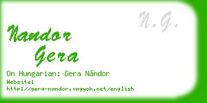 nandor gera business card